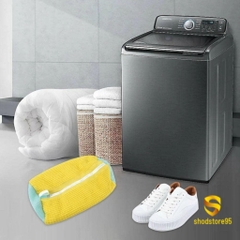 Túi Giặt Giày Máy Giặt Lông Tơ Sợi Polyester, Có Đệm Lưới, Khóa Kéo, Dễ Dàng Loại Bỏ Bụi Bẩn Mà Không Biến Dạng Giày