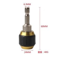 Đầu Chuyển Đổi, Tháo Lắp Nhanh Mũi Khoan Lục Giác 1/4inch 60mm, Đầu Nối Nhanh Mũi Máy Khoan Chất Liệu Thép Không Gỉ