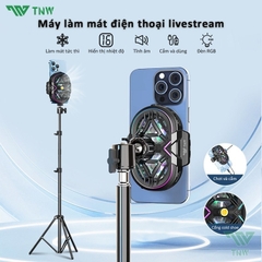 Quạt Tản Nhiệt Điện Thoại Sò Lạnh RS3 Chuyên Livestream, Quạt 2 Cánh, Có Ren 1/4 Gắn Tripod, Màn Led Hiển Thị Nhiệt Độ