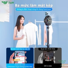 Quạt Tản Nhiệt Điện Thoại Sò Lạnh RS3 Chuyên Livestream, Quạt 2 Cánh, Có Ren 1/4 Gắn Tripod, Màn Led Hiển Thị Nhiệt Độ