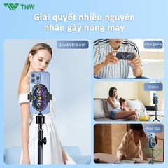 Quạt Tản Nhiệt Điện Thoại Sò Lạnh RS3 Chuyên Livestream, Quạt 2 Cánh, Có Ren 1/4 Gắn Tripod, Màn Led Hiển Thị Nhiệt Độ