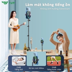 Quạt Tản Nhiệt Điện Thoại Sò Lạnh RS3 Chuyên Livestream, Quạt 2 Cánh, Có Ren 1/4 Gắn Tripod, Màn Led Hiển Thị Nhiệt Độ