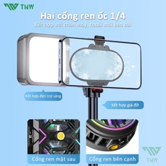 Quạt Tản Nhiệt Điện Thoại Sò Lạnh RS3 Chuyên Livestream, Quạt 2 Cánh, Có Ren 1/4 Gắn Tripod, Màn Led Hiển Thị Nhiệt Độ