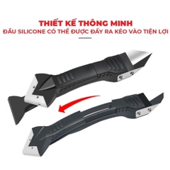 Bộ Dụng Cụ Miết Keo Silicon Kèm 5 Đầu Miết, Chà Ron Gạch, Cạo Cắt Keo Silicone Cửa Kính