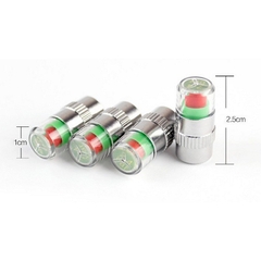 Bộ 4 Van Cảnh Báo Áp Suất Lốp Ô Tô, Thiết Bị Theo Dõi Áp Suất Bánh Xe Với 3 Màu Kèm Con Tán Và Cờ Lê Lắp Ráp