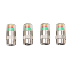 Bộ 4 Van Cảnh Báo Áp Suất Lốp Ô Tô, Thiết Bị Theo Dõi Áp Suất Bánh Xe Với 3 Màu Kèm Con Tán Và Cờ Lê Lắp Ráp