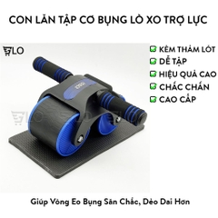 Con Lăn Tập Cơ Bụng Sử Dụng Công Nghệ Mới Có Phanh Lò Xo Trợ Lực Kèm Thảm Lót Gối