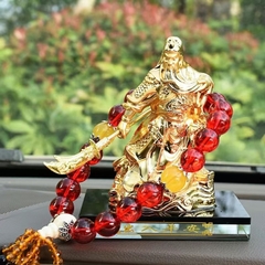 Tượng Quan Công Vân Trường Quan Vũ Nước Hoa Kèm Dây Ngọc Phong Thủy Trang Trí Taplo, Nhà Cửa