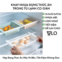Khay Nhựa Đựng Thức Ăn Trong Tủ Lạnh Co Giãn Thông Minh Tiết Kiệm Không Gian