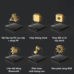 Máy Tập Đấm Bốc 6 Điểm Theo Nhạc Treo Tường, Kết Nối Bluetooth, Đèn Định Hướng Vị Trí Đấm Ngẫu Nhiên, Chất Liệu PU + PP