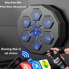 Máy Tập Đấm Bốc 6 Điểm Theo Nhạc Treo Tường, Kết Nối Bluetooth, Đèn Định Hướng Vị Trí Đấm Ngẫu Nhiên, Chất Liệu PU + PP