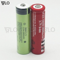 1 Viên Pin Sạc 18650 Li-Ion 3.7v Màu Đỏ, Xanh Dung Lượng Thực 2600mAh