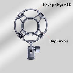 Giá Đỡ Shockmount Cho Micro Bằng Nhựa, Mic Thu Âm, Mic Livestream, Dùng Đầu Ren 3/8 Và 5/8
