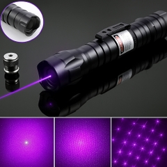 Đèn Pin Laser 303 Ánh Sáng Xanh Lá Hoặc Đỏ Chiếu Xa Cực Mạnh, Kèm Phụ Kiện Chiếu Sao Vạn Hoa Dùng Pin Sạc