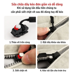 Khóa Kéo Zipper 3 Kích Cỡ Đa Năng, Sửa Chữa Nhanh Dây Kéo Zip Của Ba Lô, Quần Áo, Túi Xách