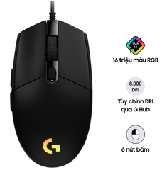 Chuột gaming Logitech G102 Gen2 Lightsync (Đen)
