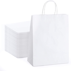 18"x25"x8" - White Twisted Handle Paper Bags