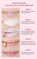 Tẩy Tế Bào Chết Sủi Bọt Cho Môi Unpa Bubi Bubi Bubble Lip Scrub Red 10Ml
