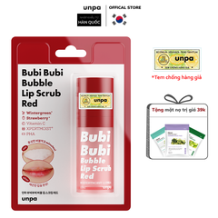Tẩy Tế Bào Chết Sủi Bọt Cho Môi Unpa Bubi Bubi Bubble Lip Scrub Red 10Ml
