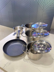 Bộ nồi Fissler Profi Original siêu cao cấp 5 món vung thép