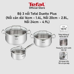 Bộ 3 nồi inox Tefal Duetto Plus (G719S674)