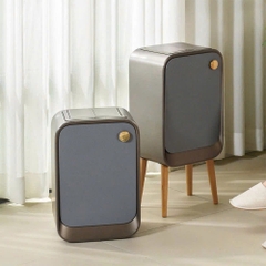 Thùng Rác Cảm Biến Mở 2 Cánh - Chân Gỗ Cao