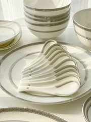 BỘ BÁT ĐĨA SỨ XƯƠNG IMPERIAL LONDON VIỀN BẠC 50 MÓN