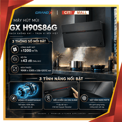 Grandx GX H90S86G - Máy hút mùi 2026