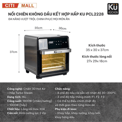 Kuchen PCL 2228 - Nồi Chiên Không Dầu Kết Hợp Hấp 2026 tại Citimall 14