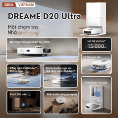 Dreame D20 Ultra - Robot Hút Bụi Lau Nhà 2026 tại Giga Việt Nam x Vua Nhà Bếp Đức 02