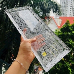 Khay pha lê mài chữ nhật BOHEMIA 40 x 17cm