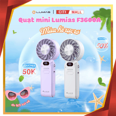 Quạt tích điện cầm tay mini Lumias F3600A tại Vua Nhà Bếp Đức 01