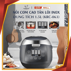 Kaiyo 1,5L KRC-063 - Nồi Cơm Cao Tần Lõi Inox Tách Đường 2026