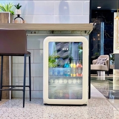 Tủ lạnh Retro HCK 115L (Kem, Cánh kính chống bức xạ)