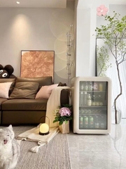 Tủ lạnh Retro HCK 115L (Kem, Cánh kính chống bức xạ)