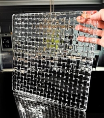 Bộ 4 Thố Mứt Thuỷ Tinh Pha Lê có nắp kèm khay sang xịn mịn DL EU