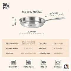 Bộ Chảo Inox 18/10 Nguyên Khối Cao Cấp Gume Korea tại Vua Nhà Bếp Đức 06