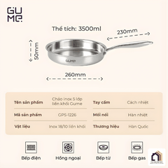 Bộ Chảo Inox 18/10 Nguyên Khối Cao Cấp Gume Korea tại Vua Nhà Bếp Đức 08