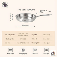 Bộ Chảo Inox 18/10 Nguyên Khối Cao Cấp Gume Korea tại Vua Nhà Bếp Đức 09