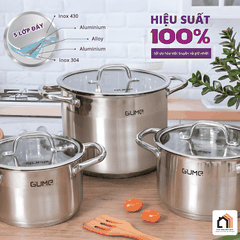 Bộ Nồi 3 Món Inox GUME GMP-20 - Siêu Sale 2026 tại Vua Nhà Bếp Đức 02