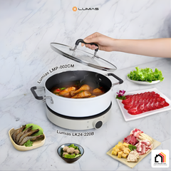 Bộ Nồi Lẩu Lumias Hàn Quốc Gồm Nồi và Bếp Từ 2000W tại Vua Nhà Bếp Đức-02