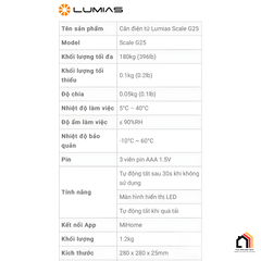 CÂN ĐIỆN TỬ LUMIAS SCALE G25 tại Vua Nhà Bếp Đức 08