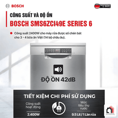 Bosch SMS6ZCI49E - Máy Rửa Chén Bát Độc Lập Bosch 2026 tại Vua Nhà Bếp Đức 10