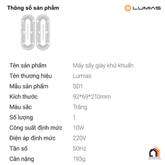 Máy sấy giày Lumias SD1 tại Vua Nhà Bếp Đức 09