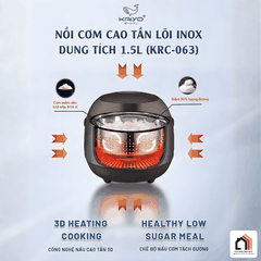 Kaiyo 1,5L KRC-063 - Nồi Cơm Cao Tần Lõi Inox Tách Đường 2026 tại Vua Nhà Bếp Đức 02