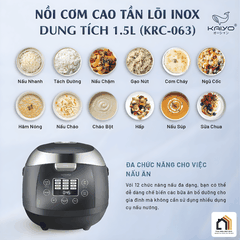 Kaiyo 1,5L KRC-063 - Nồi Cơm Cao Tần Lõi Inox Tách Đường 2026 tại Vua Nhà Bếp Đức 03