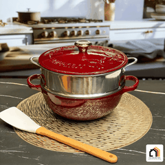 Nồi Gang Kèm Xửng Hấp Happiness 23cm tại Vua Nhà Bếp Đức 02