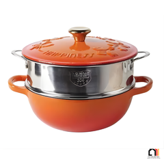Nồi Gang Kèm Xửng Hấp Happiness 23cm tại Vua Nhà Bếp Đức 04
