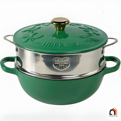 Nồi Gang Kèm Xửng Hấp Happiness 23cm tại Vua Nhà Bếp Đức 06