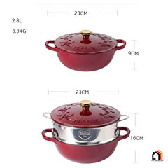 Nồi Gang Kèm Xửng Hấp Happiness 23cm tại Vua Nhà Bếp Đức 12